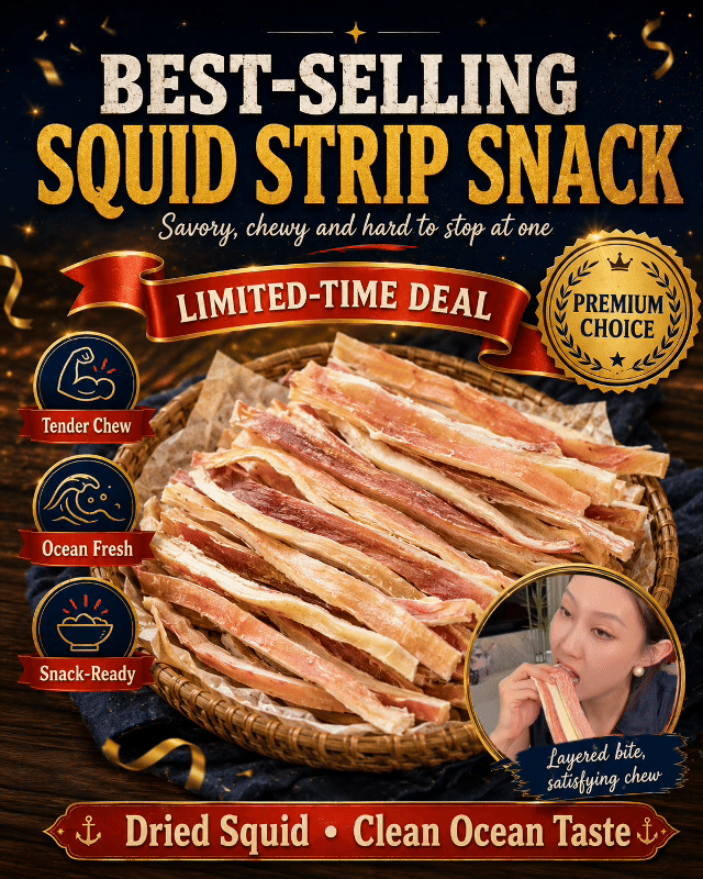 🔥 Deep-Sea Squid Strips‖ High-Protein Ready-to-Eat Seafood Snack for Smarter Daily Snacking-ASS1