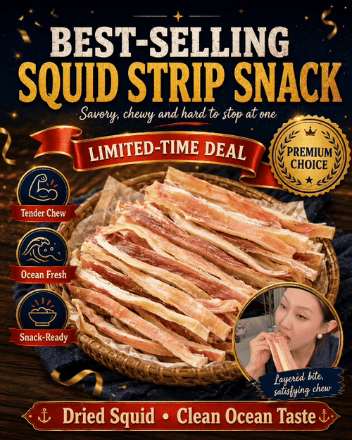 🔥 Deep-Sea Squid Strips‖ High-Protein Ready-to-Eat Seafood Snack for Smarter Daily Snacking-ASS1