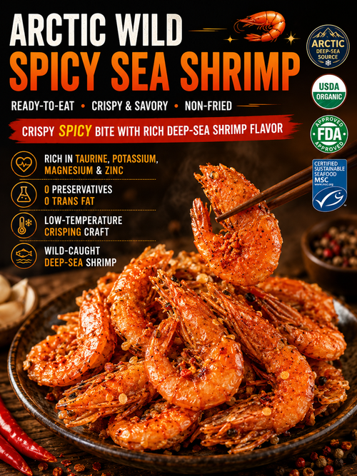 Wild-Caught Arctic Sea Shrimp – Ready-to-Eat Spicy Crispy Snack-9SLL
