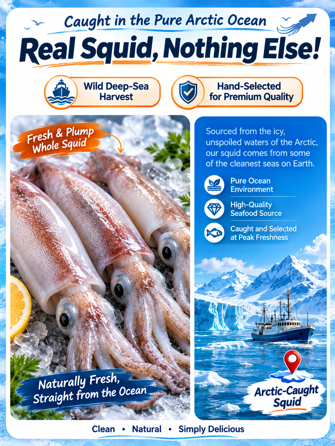Arctic Deep-Sea Squid Ready-to-Eat Hand-Torn Squid Strips-9SLL