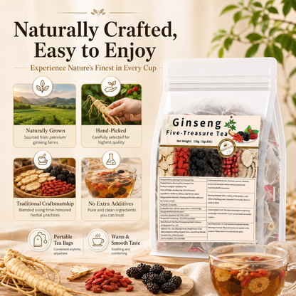 Ginseng Five-Treasure Tea | Restore Energy, Stamina & Daily Vitality-ASS1