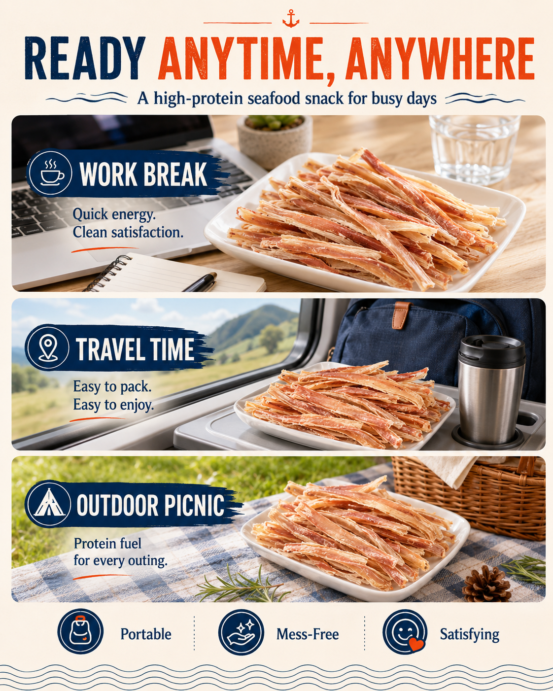 🔥 Deep-Sea Squid Strips‖ High-Protein Ready-to-Eat Seafood Snack for Smarter Daily Snacking-ASS1