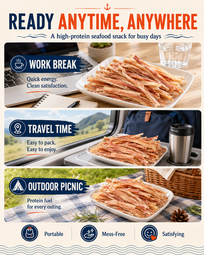 🔥 Deep-Sea Squid Strips‖ High-Protein Ready-to-Eat Seafood Snack for Smarter Daily Snacking-ASS1