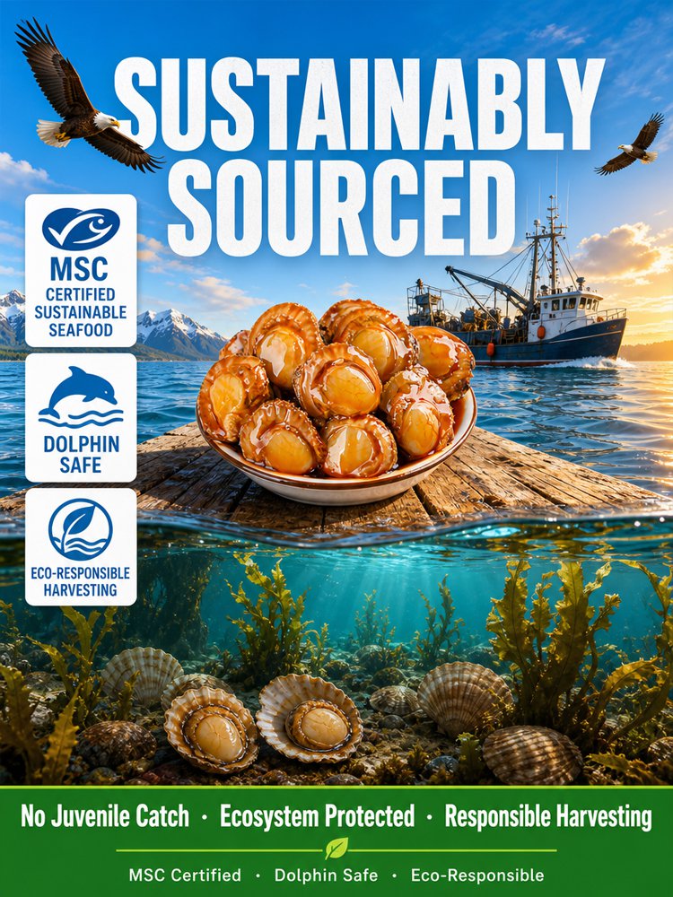 Wild-Caught Alaska Spicy Scallops – Premium Seafood Snack-ASS1